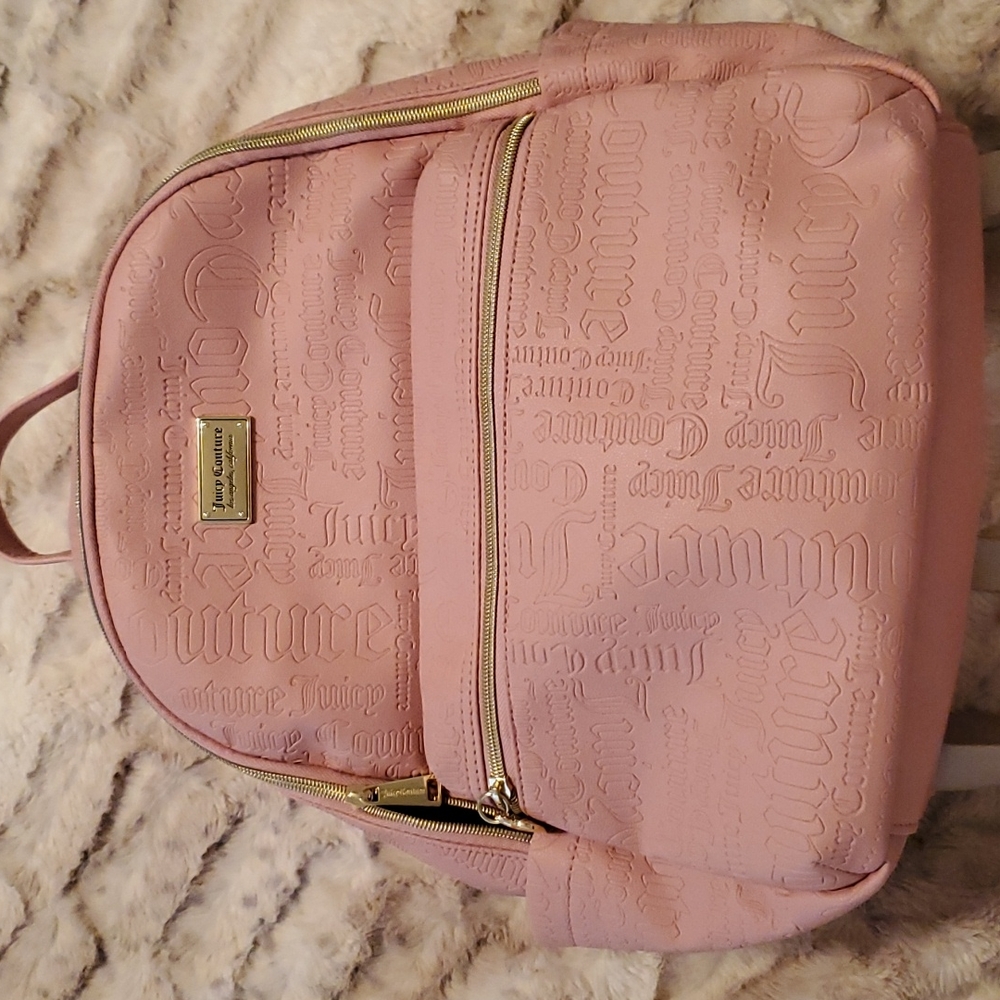 NWOT JUICY COUTURE BLUSH PINK EMBOSSED BACKPACK